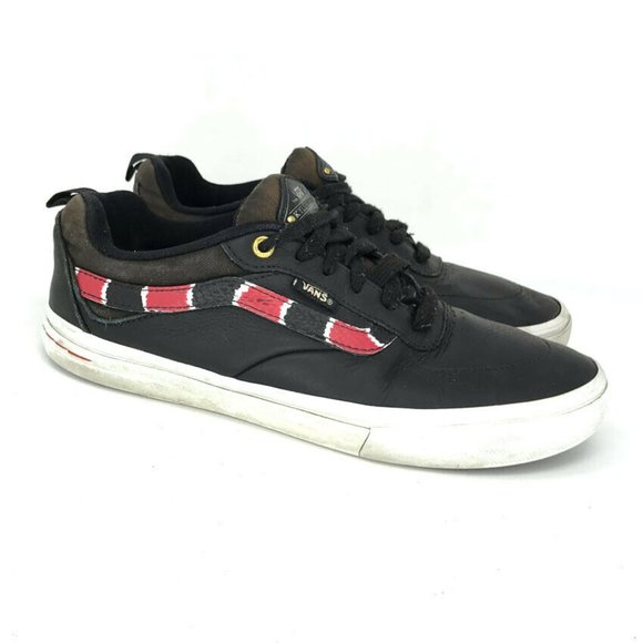 Vans Mens 721454 Black Red Skate Shoes Size 7.5